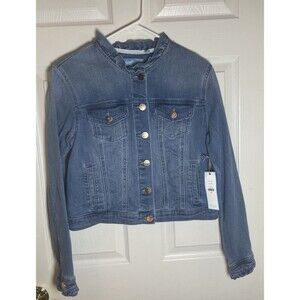 Draper James RSVP Denim Jean Jacket Women’s M Ruffle Collar NWT